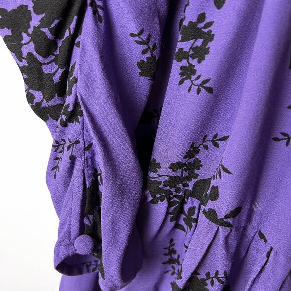 ZARA Purple Floral Mini Dress Size X-Small NWT - Picture 5 of 10